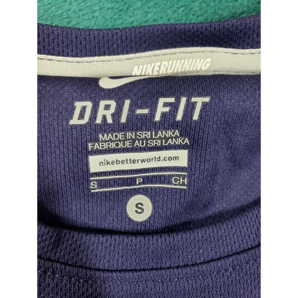 Nike Top Size Small Womens Blue Running Dri Fit Activewear Goin All the Way Logo - Picture 3 of 8